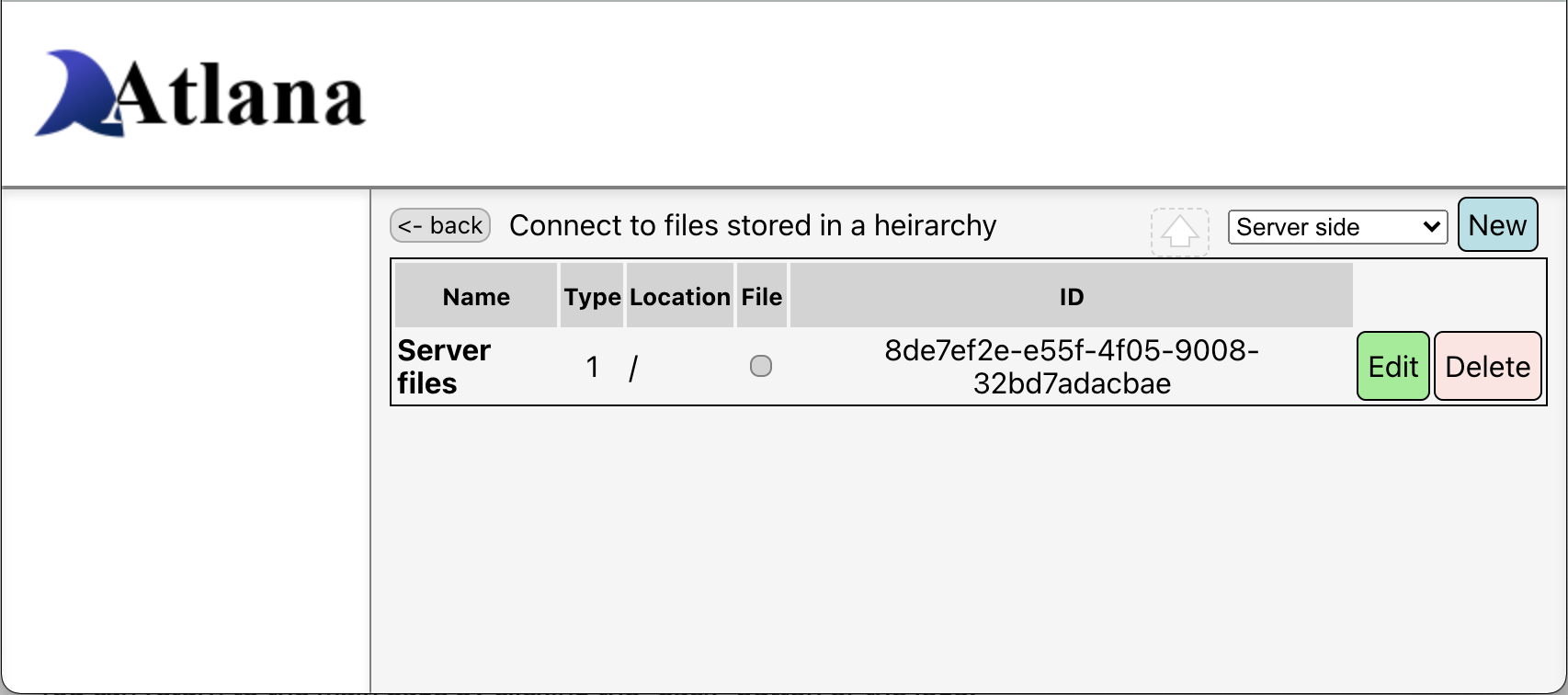 Configured file storage listing
